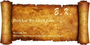 Botta Krisztián névjegykártya